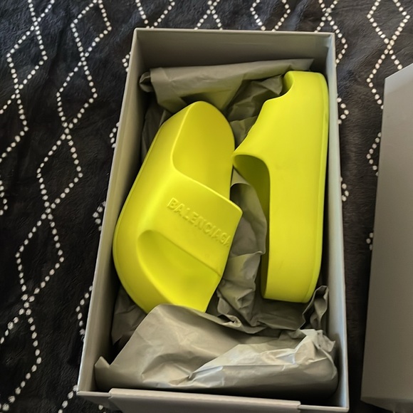 Balenciaga chunky slide rubber logo acide lime size C 36 - Picture 5 of 16